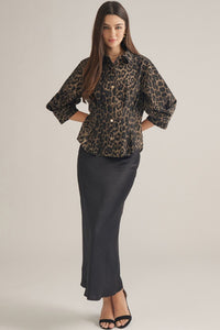 Waist Cinch Leopard Top