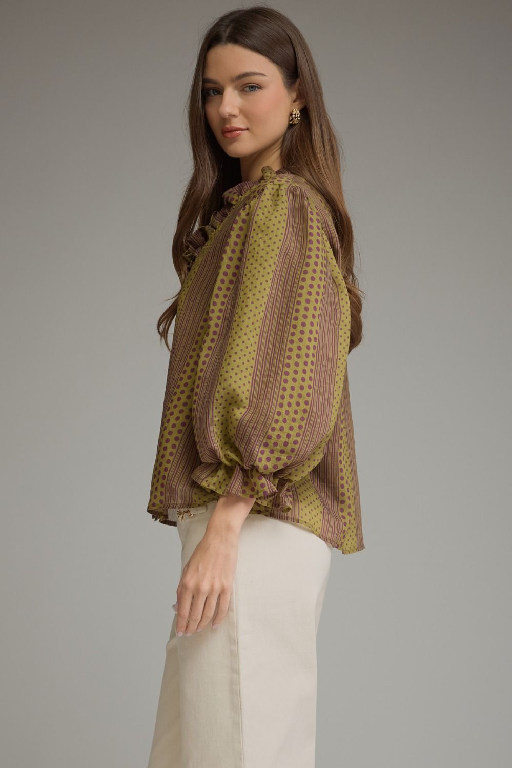 Polka Dot Striped Blouse