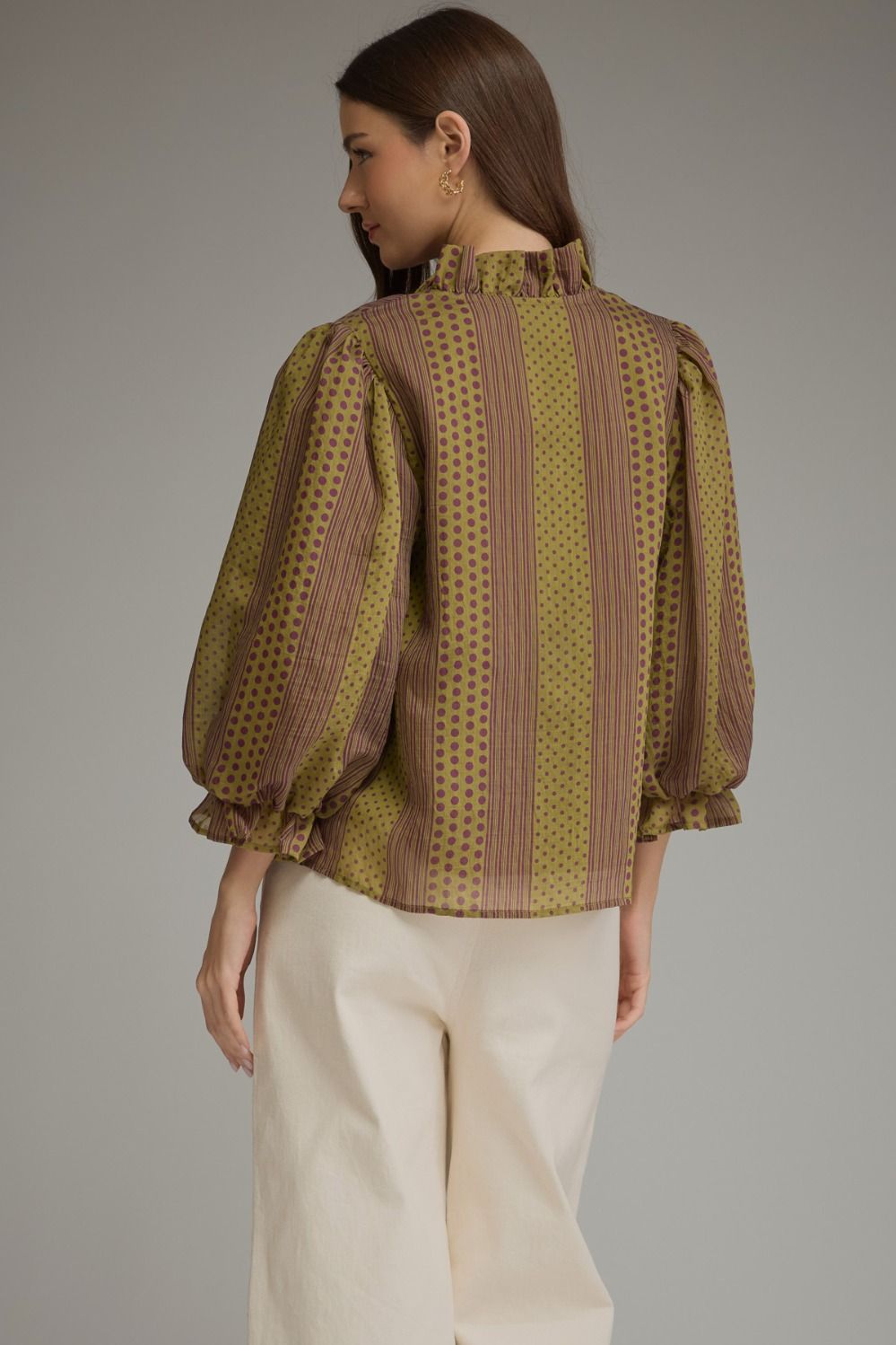 Polka Dot Striped Blouse