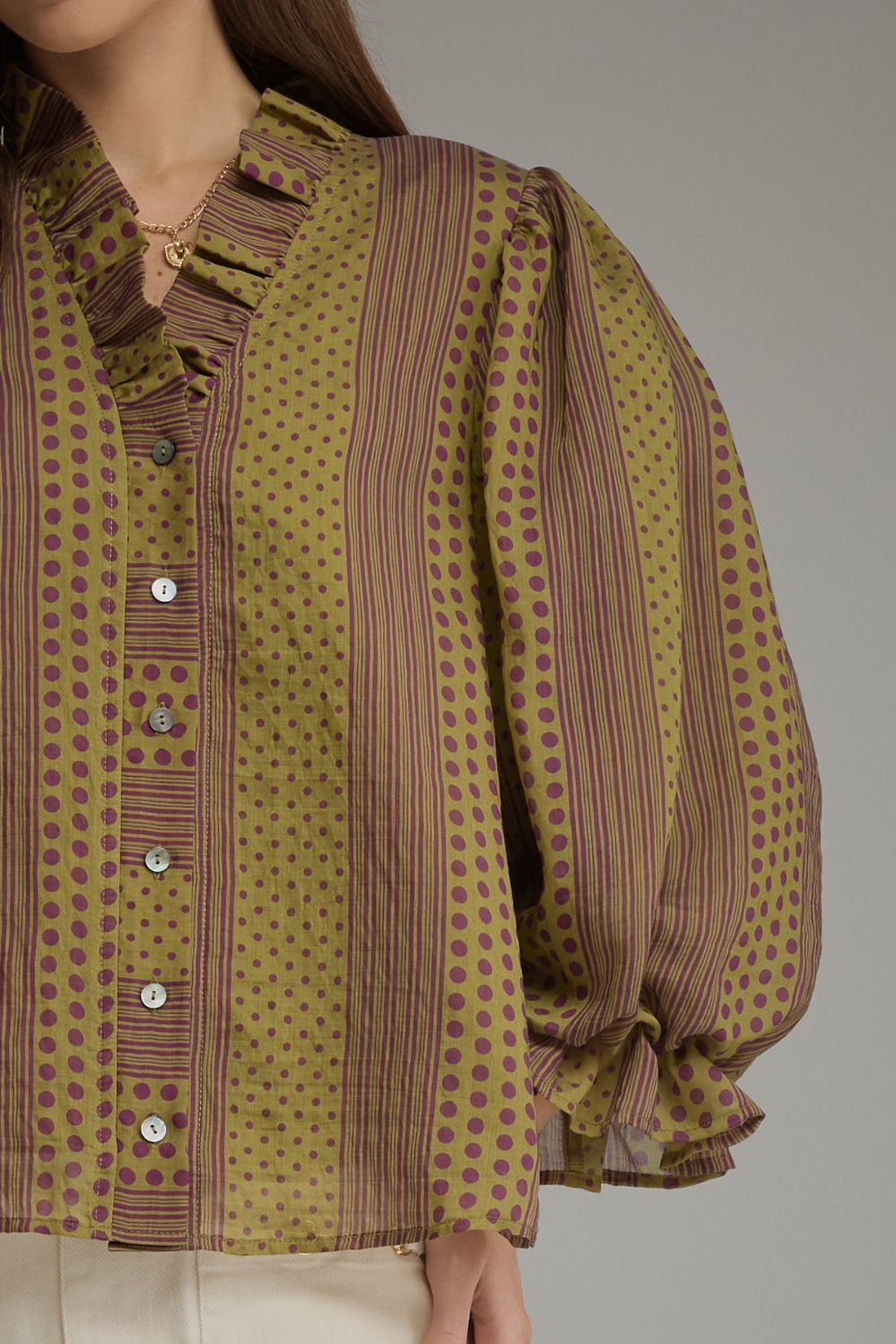 Polka Dot Striped Blouse