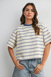 Blue/Pink Striped Tee