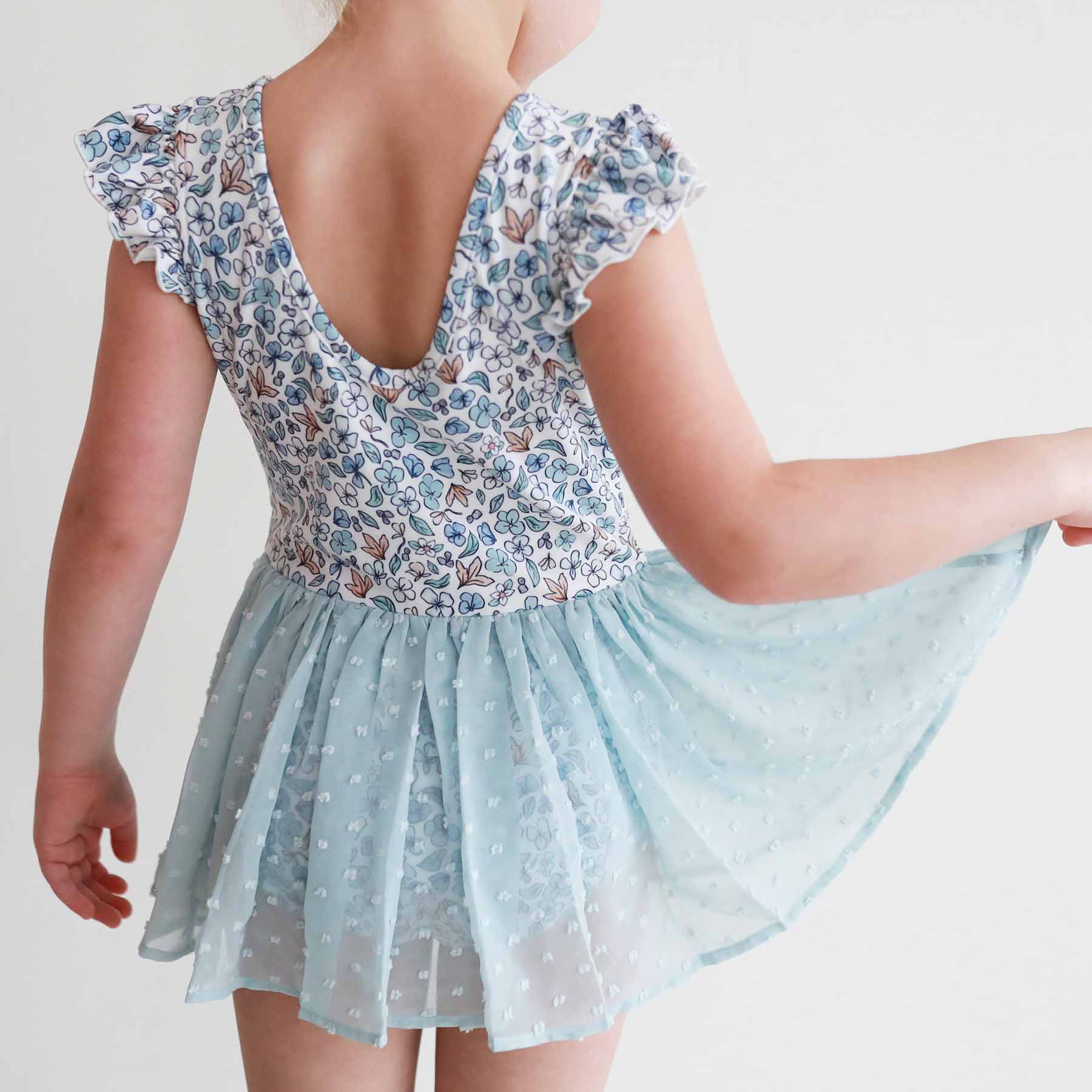 Ballerina Blossoms Swiss Dot Leotard