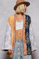 Floral Printed Berber Sweater Cardigan