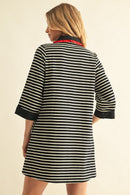 Ruffle Accent Stripe Shift Dress