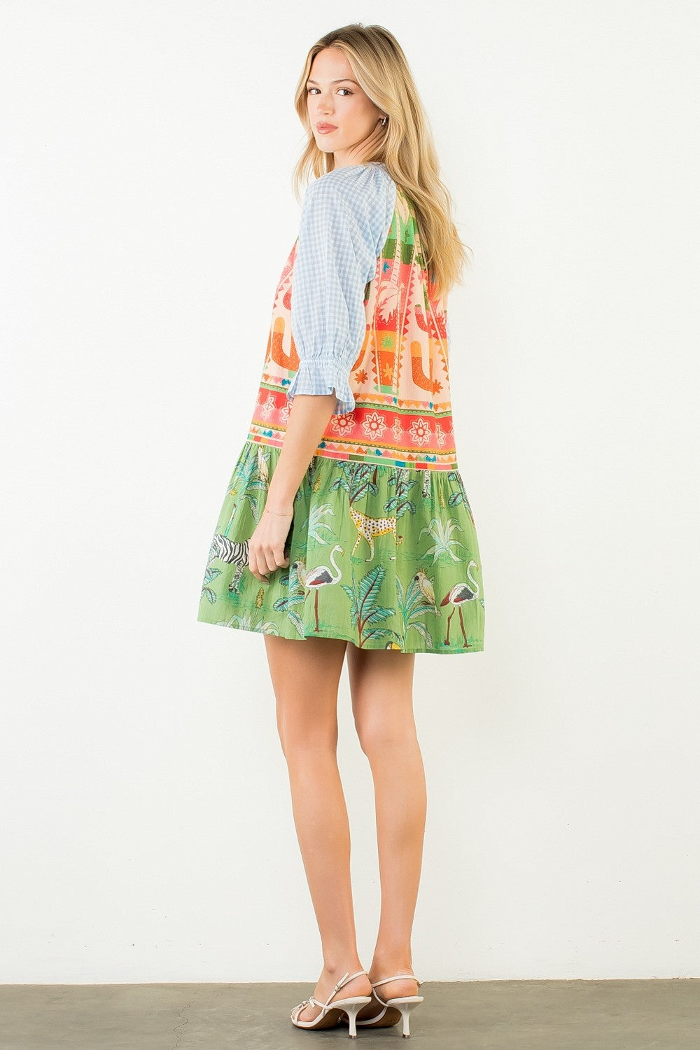 Jungle Mixed Print Mini Dress