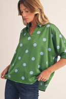 Polka Dot Satin Top