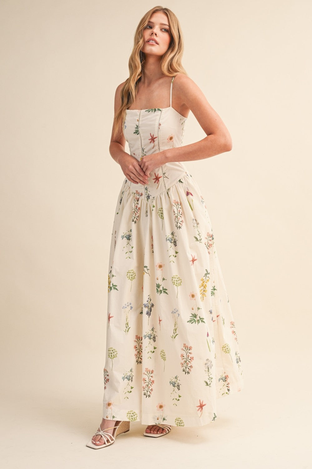 Drop Waist Floral Maxi Dress