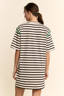 Striped Shoulder Detail Mini Dress