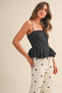 Eyelet Peplum Tank