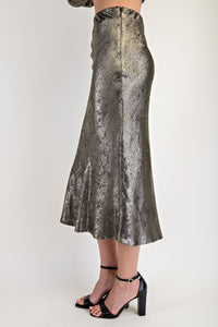 Shimmer Satin Midi Skirt