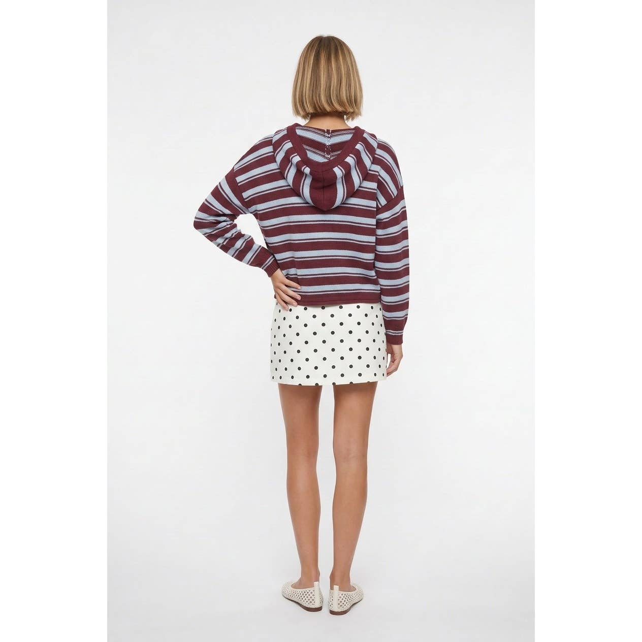 Striped Hooded Cardigan