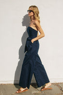 Navy Strapless Jumpsuit