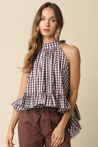 Gingham Halter Blouse