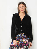 Velvet & Paisley Back Print Button Down Shirt