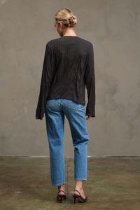 Crinkle Ruffle Blouse