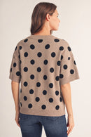 Polka Dot Short Sleeve Sweater