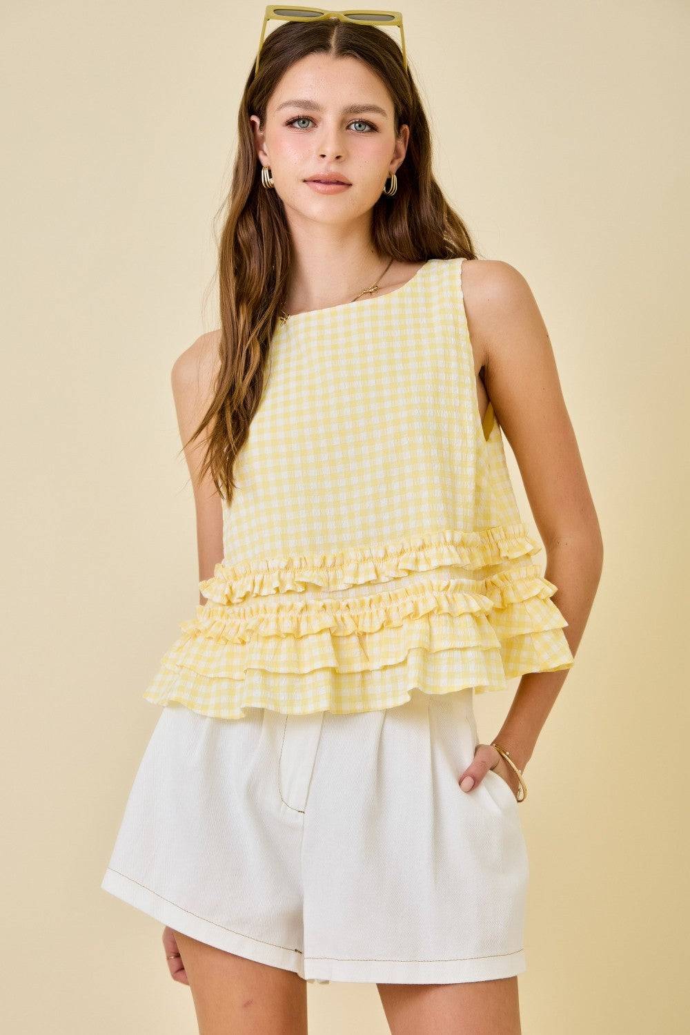 Yellow Gingham Top