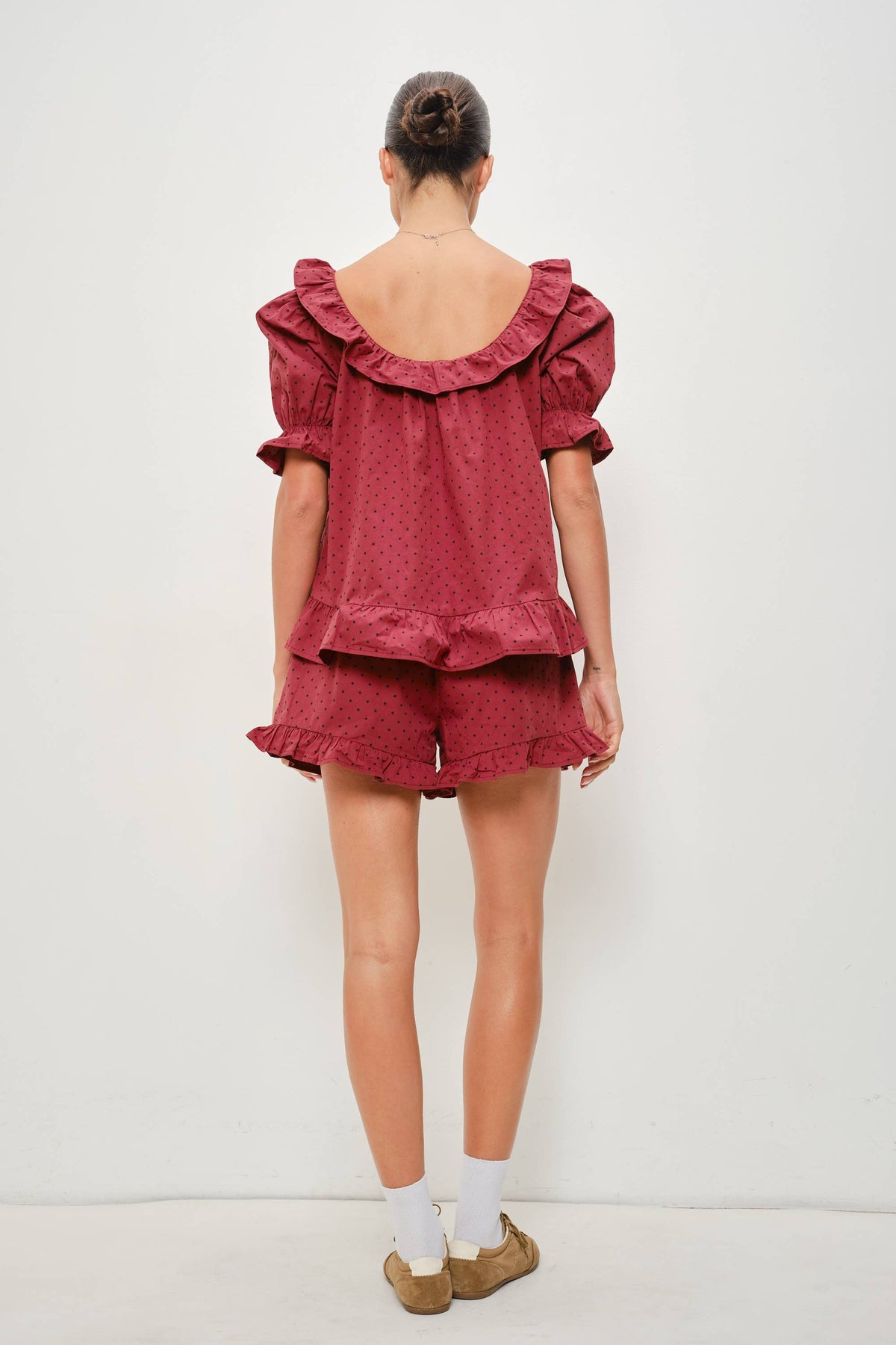 Polka Dot Frill Top