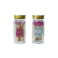 Glass Jar Matchstick Holder w Matches
