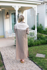Sweater Overlay Shirt Dress