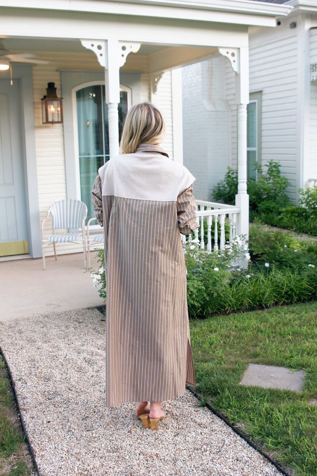 Sweater Overlay Shirt Dress