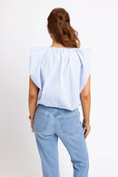 Striped Poplin Bubble Top