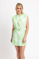Cowl Neck Printed Romper