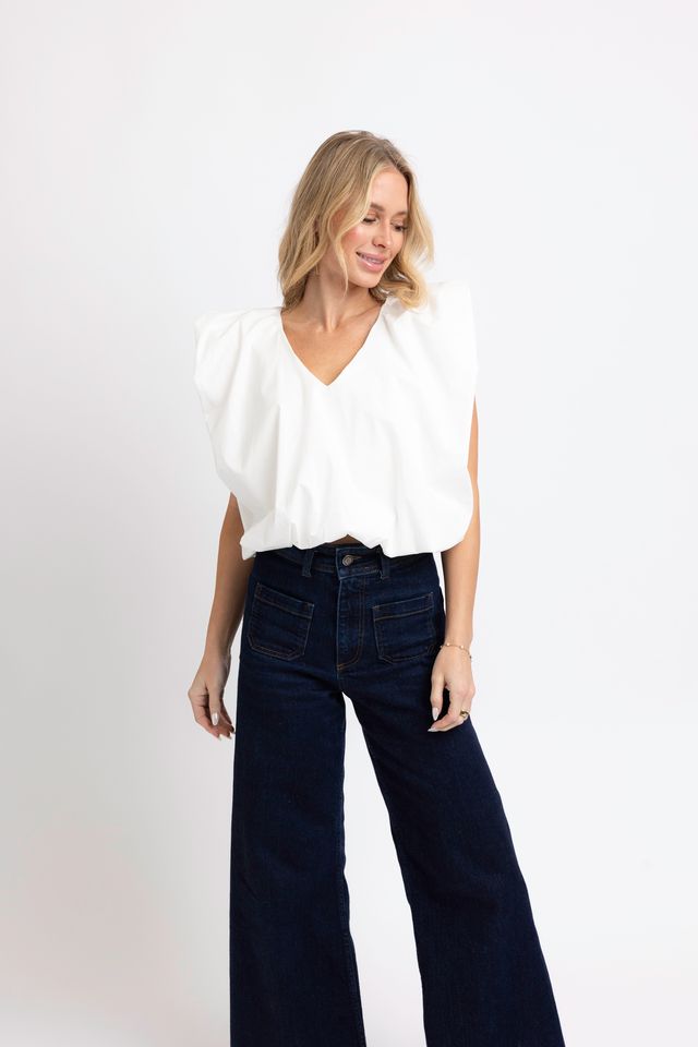 Poplin Bubble Top