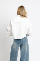 Cropped White Button-Down