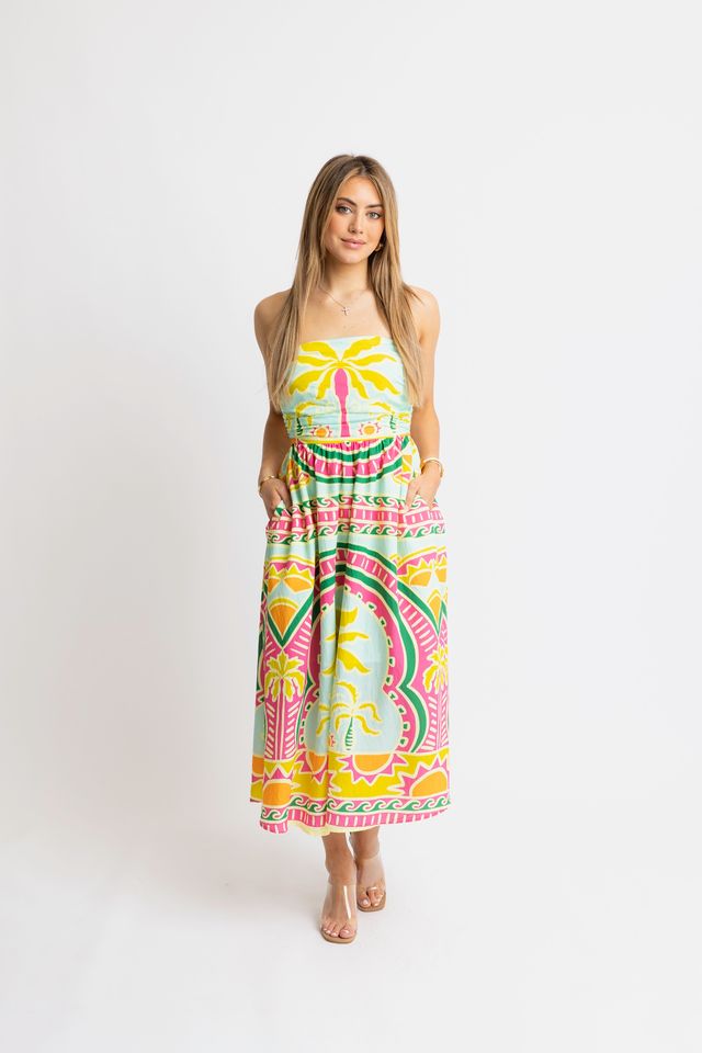 Palm Beach Strapless Maxi Dress